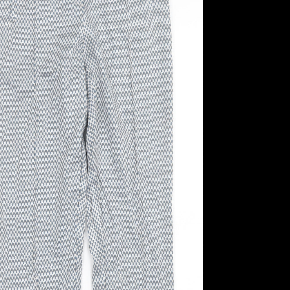 Riani Womens Blue Geometric  Trousers  Size 8 L28 in