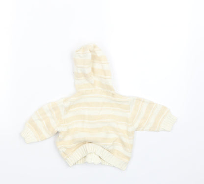 Back view of Little Bundloe Beige Knit Jacket, size 3-6, Months