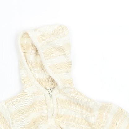 Close-up detail of Little Bundloe Beige Knit Jacket, size 3-6, Months