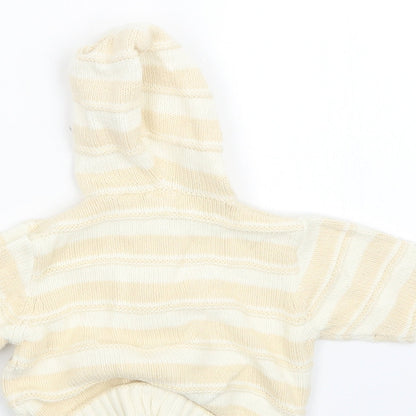 Brand and care label for Little Bundloe Beige Knit Jacket, size 3-6, Months