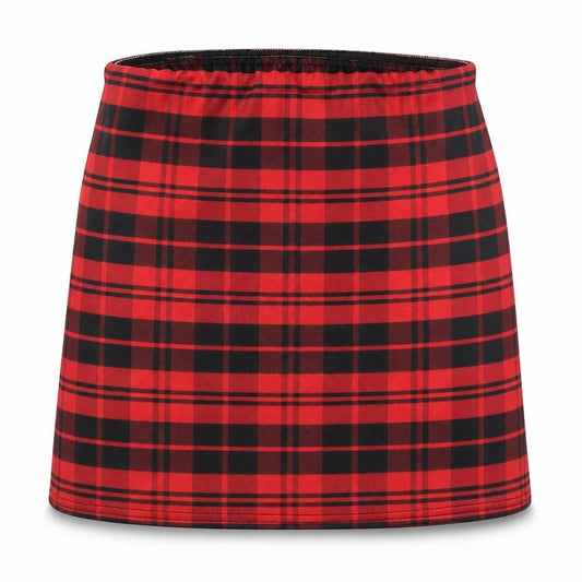 Preworn Womens Red Check  Mini Skirt Size 27 in