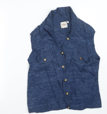Preloved The Traders Womens Blue  Knit Cardigan Jumper Size M - Front