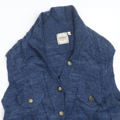Preloved The Traders Womens Blue  Knit Cardigan Jumper Size M - Detail