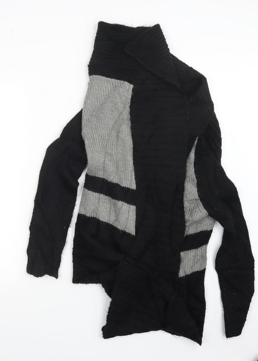 Warehouse Womens Black  Knit Cardigan Jumper Size 10