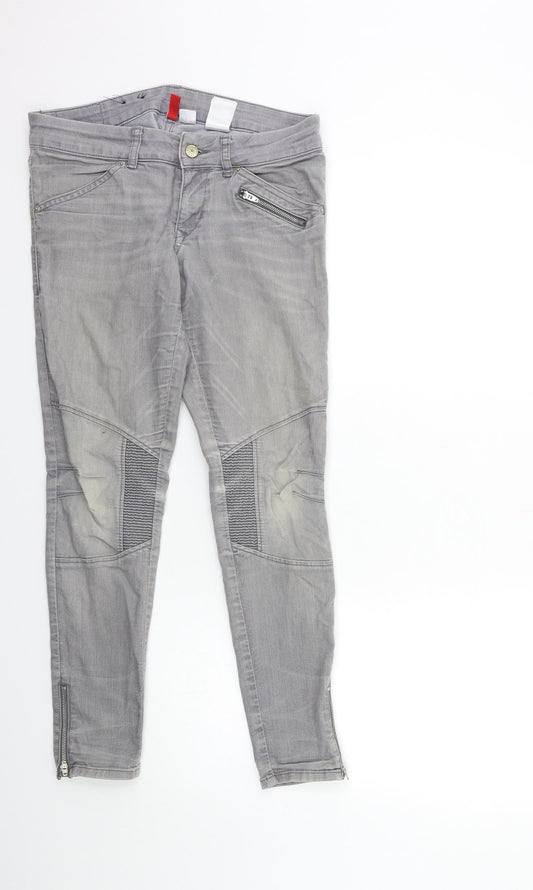 H&M Womens Grey  Denim Skinny Jeans Size 10 L27 in