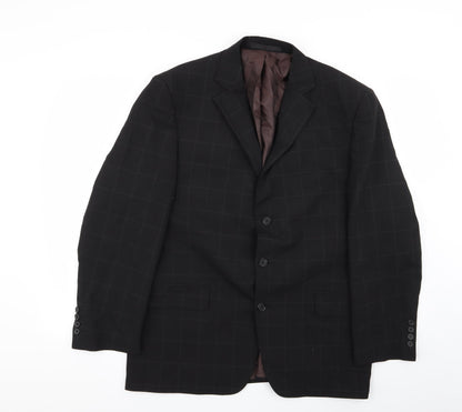 Marks & Spencer Mens Black Check  Jacket Blazer Size 42