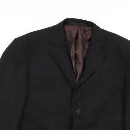 Marks & Spencer Mens Black Check  Jacket Blazer Size 42
