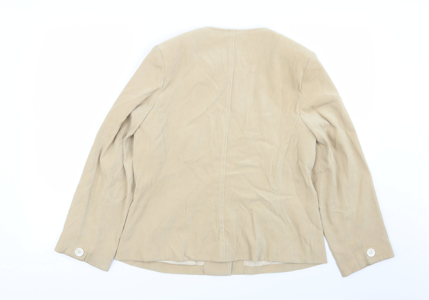 M&S Womens Beige   Jacket Blazer Size 14