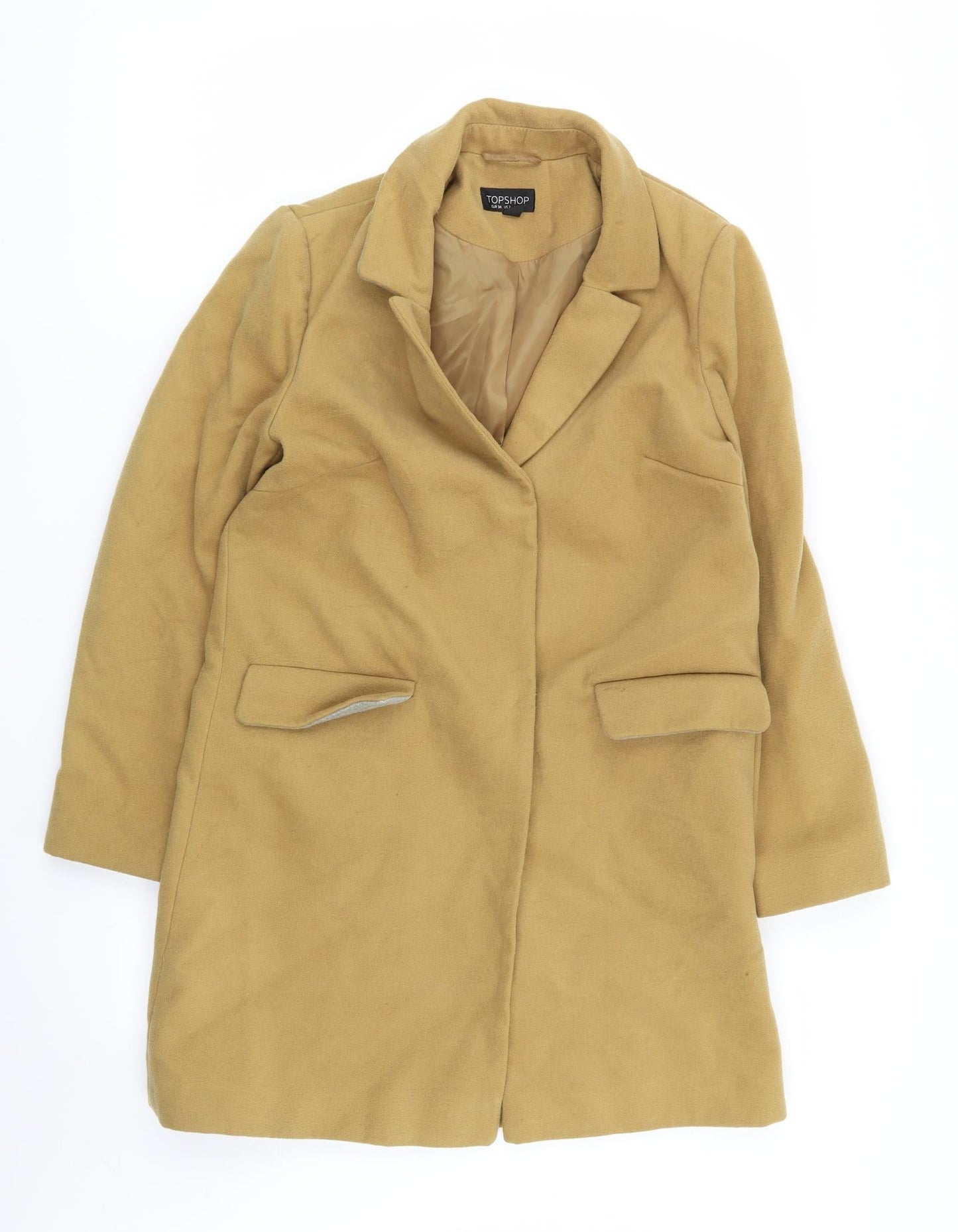 Topshop Womens Yellow   Overcoat Coat Size 6