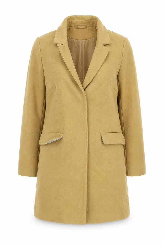 Topshop Womens Yellow   Overcoat Coat Size 6