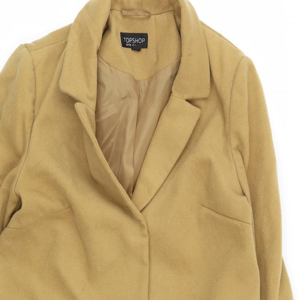 Topshop Womens Yellow   Overcoat Coat Size 6