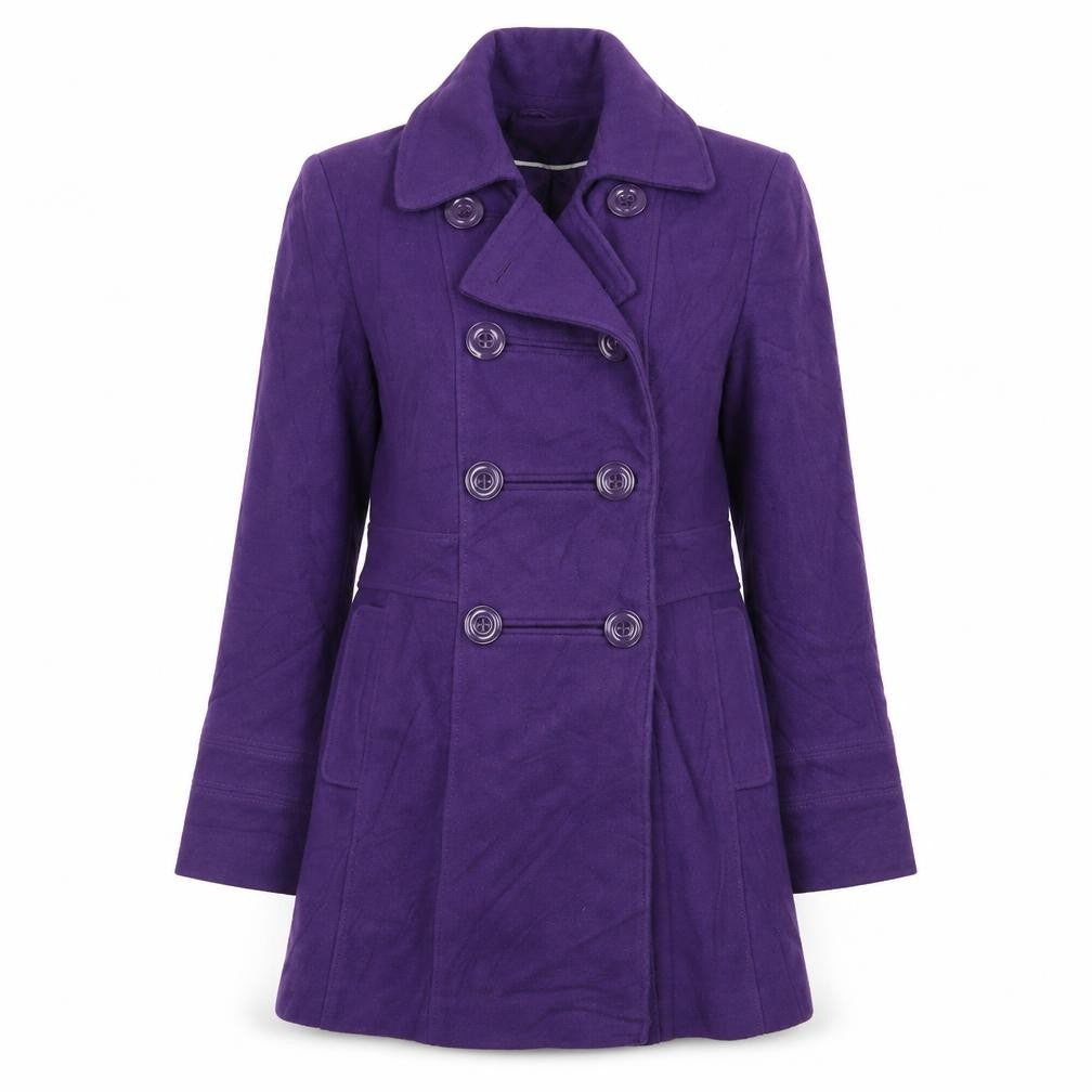 BHS Womens Purple   Overcoat Coat Size 10
