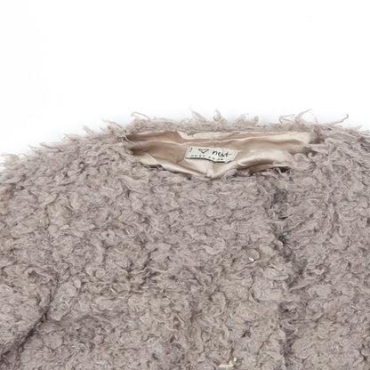 Close-up detail of Next girls’ brown basic coat coat, size 5, years
