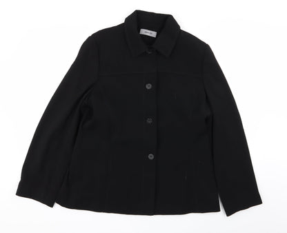 Additional front view of AMARANTO women’s black jacket blazer, size UK 16