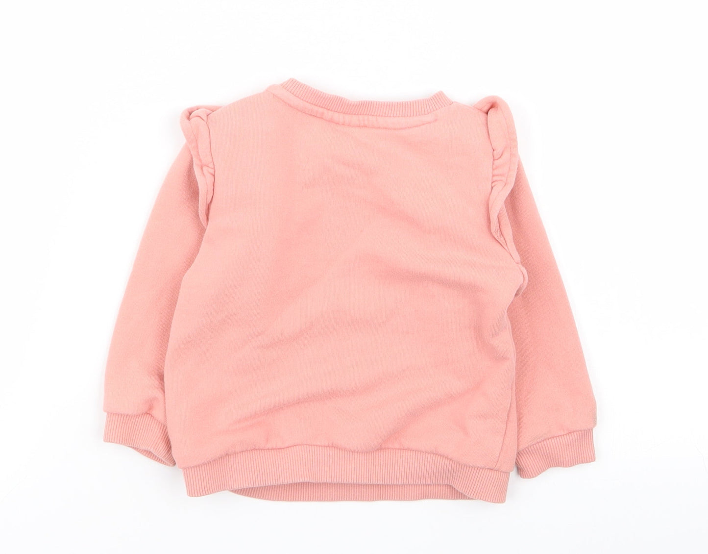 fred flo Girls Pink   Pullover Jumper Size 6-9 Months