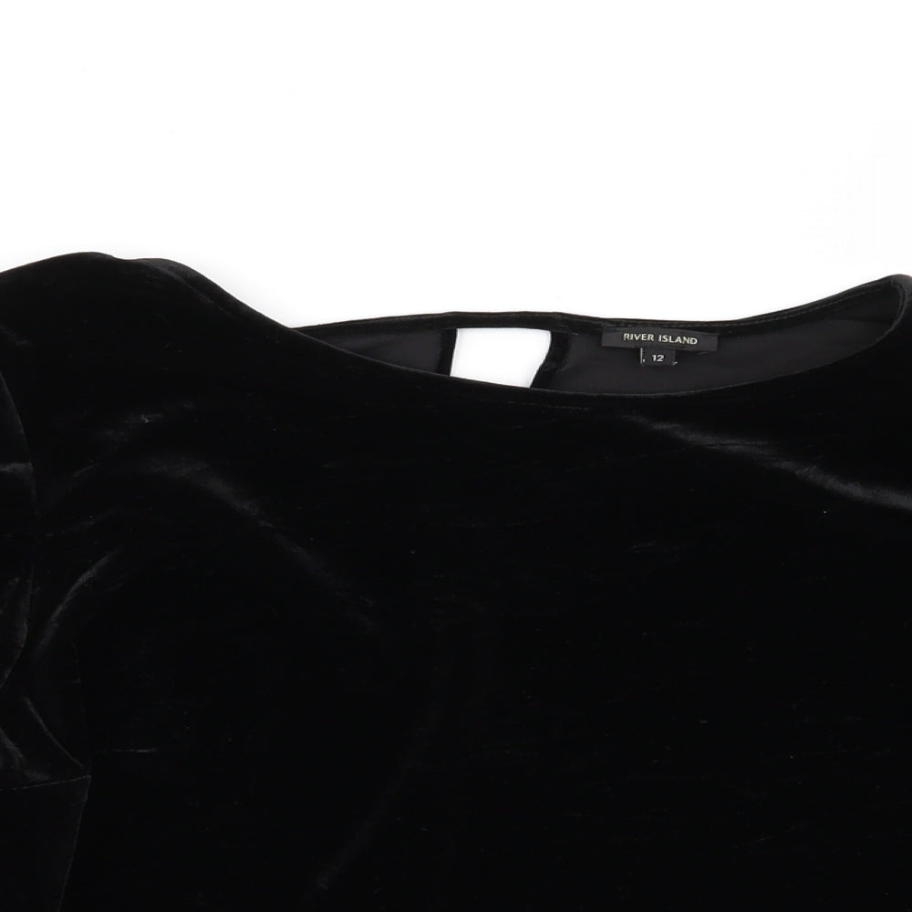 River Island Womens Black   Basic T-Shirt Size 12