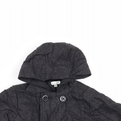 Close-up detail of absorbs boys’ grey basic coat coat, size 12, months