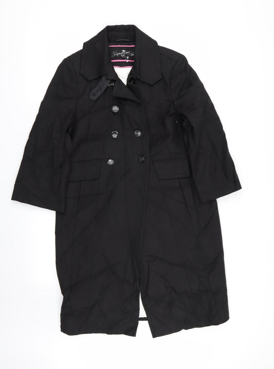Signature Womens Black   Overcoat Coat Size 8