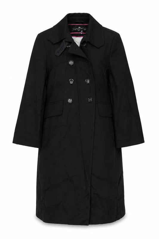 Signature Womens Black   Overcoat Coat Size 8
