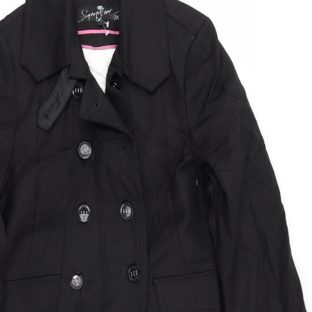 Signature Womens Black   Overcoat Coat Size 8