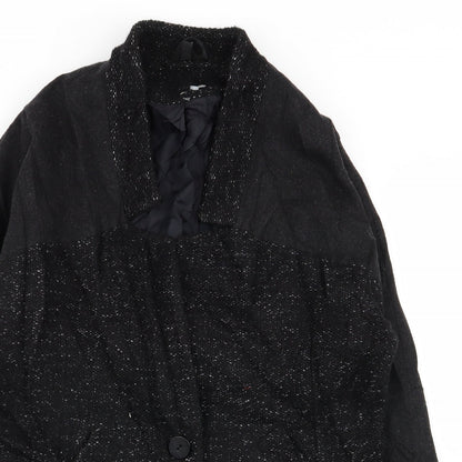 Topshop Womens Black   Overcoat Coat Size 8