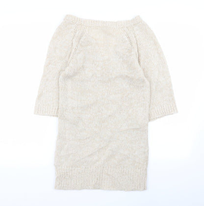 Back view of evie women’s beige jumper, size UK 10