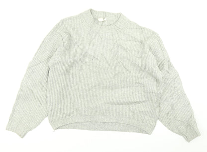H&M Womens Grey  Knit Pullover Jumper Size XS