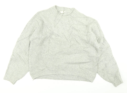 H&M Womens Grey  Knit Pullover Jumper Size XS