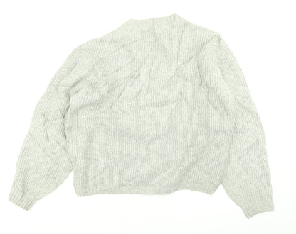 H&M Womens Grey  Knit Pullover Jumper Size XS