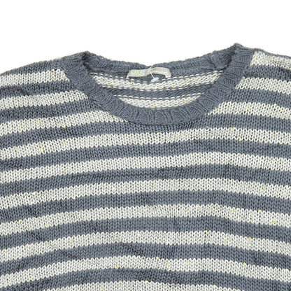 Marks & Spencer Woman Womens Blue Striped Knit Pullover Jumper Size 18