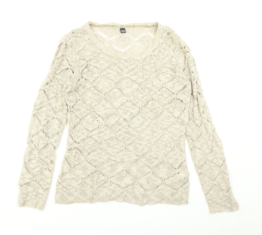 Pimkie Womens Beige  Knit Pullover Jumper Size M