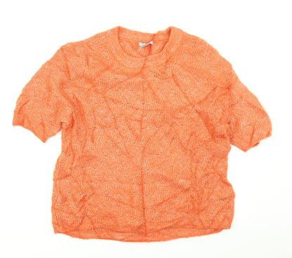 H&M Womens Orange  Knit Pullover Jumper Size M