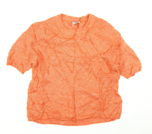 H&M Womens Orange  Knit Pullover Jumper Size M