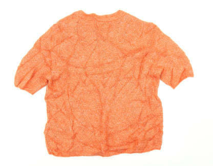 H&M Womens Orange  Knit Pullover Jumper Size M