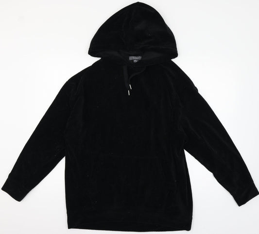 Primark Womens Black  Velour Pullover Hoodie Size 10