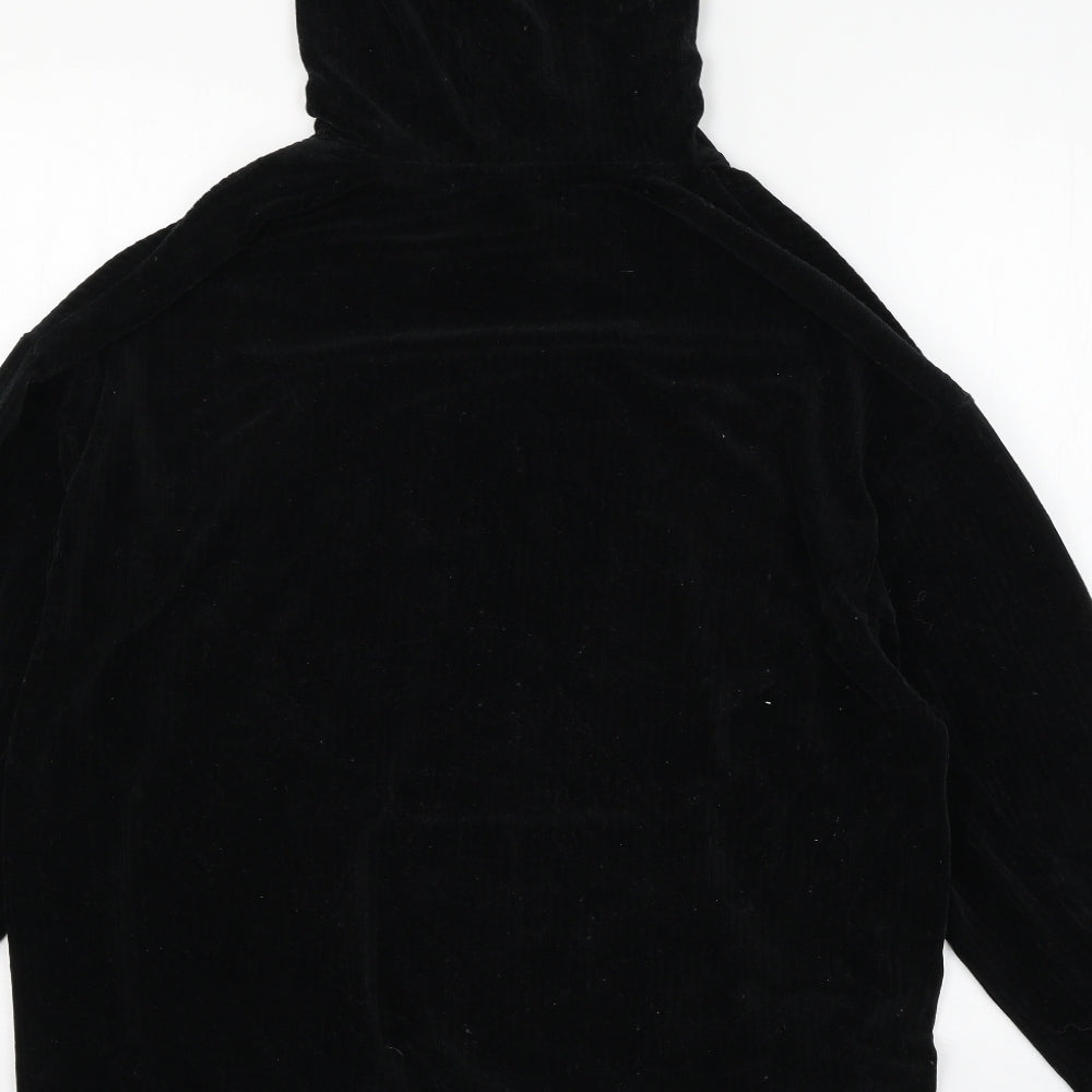 Primark Womens Black  Velour Pullover Hoodie Size 10