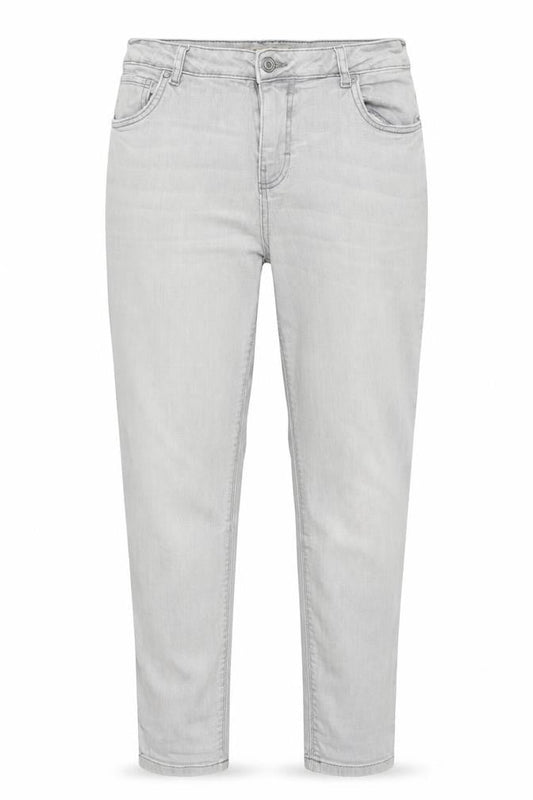 Front view of Denim & Co. women’s grey denim skinny jeans, size UK 14, 27-inch leg