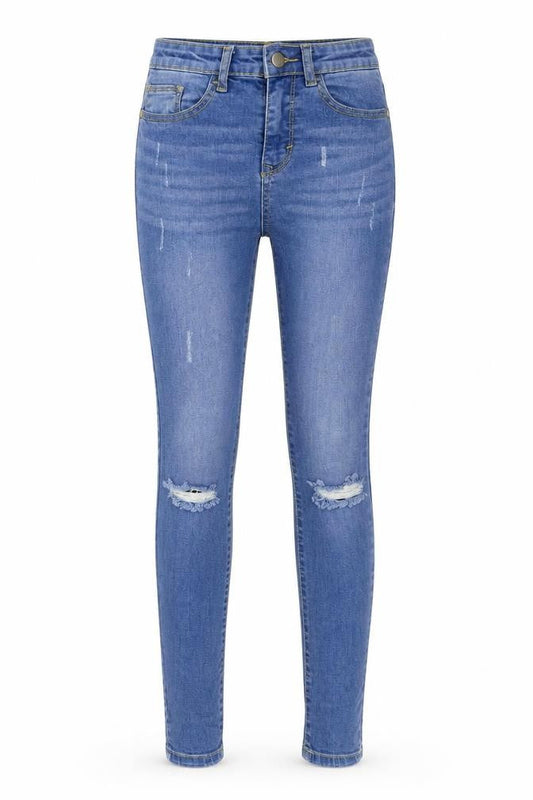 Boohoo Womens Blue  Denim Skinny Jeans Size 8 L34 in