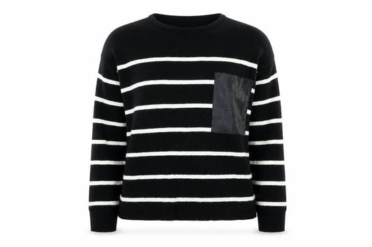 George Womens Black Striped Knit Pullover Jumper Size 12