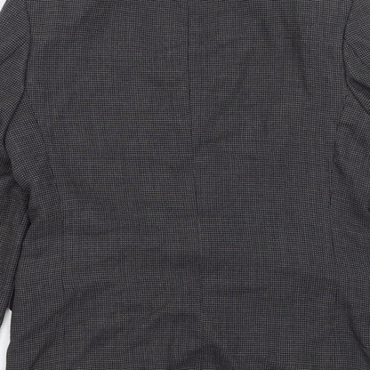 Tom English Mens Blue Geometric  Jacket Suit Jacket Size 38
