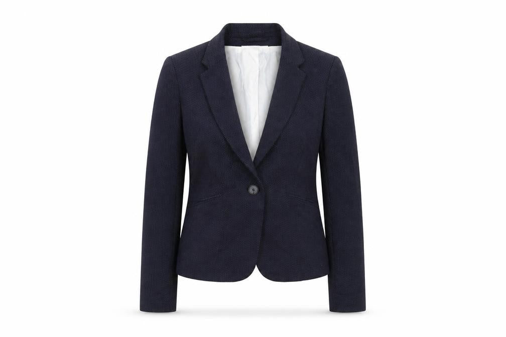 H&M Womens Blue   Jacket Suit Jacket Size 6  - dotted pattern