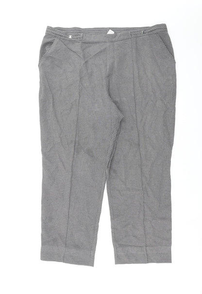 Marks & Spencer Womens Grey Check  Trousers  Size 18 L26 in