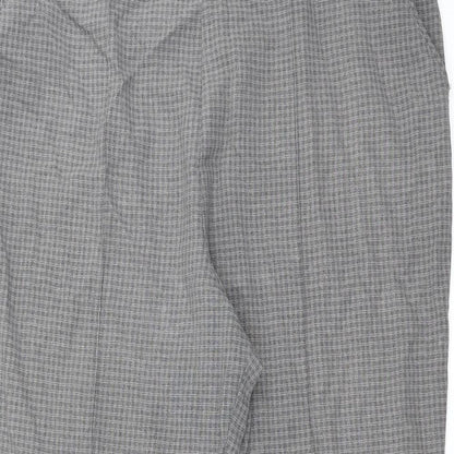 Marks & Spencer Womens Grey Check  Trousers  Size 18 L26 in