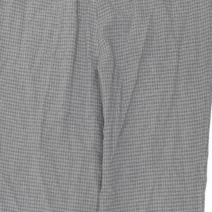 Marks & Spencer Womens Grey Check  Trousers  Size 18 L26 in