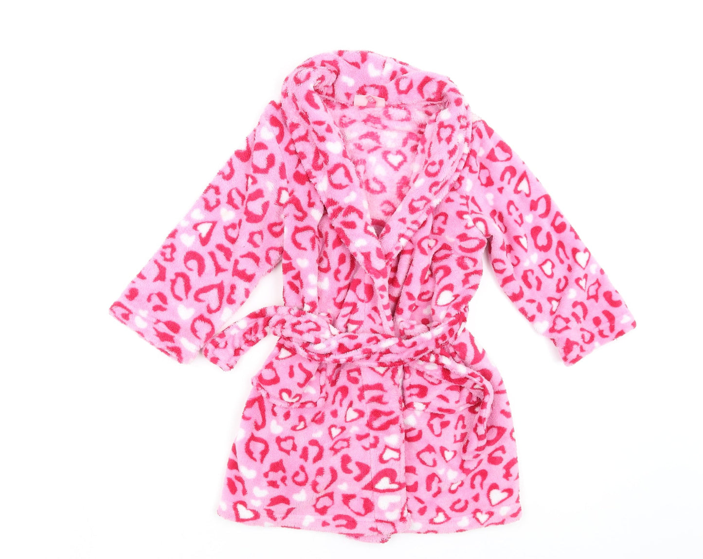 Boutique Girls Pink Geometric Fleece Top Robe Size 2-3 Years