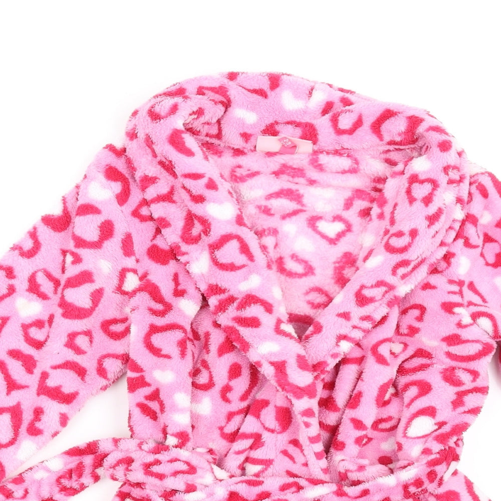 Boutique Girls Pink Geometric Fleece Top Robe Size 2-3 Years