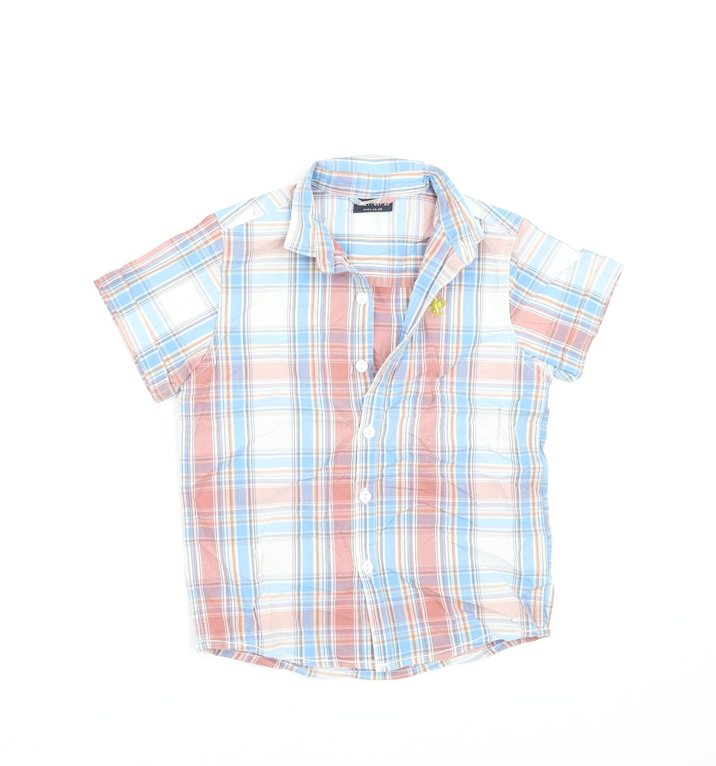 NEXT Boys Blue Plaid  Basic Button-Up Size 5 Years