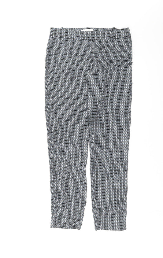 H&M Womens Blue Geometric  Trousers  Size 8 L26 in