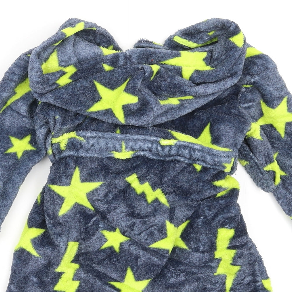 Blue Zoo Baby Blue Solid   Robe Size 12-18 Months  - Star Pattern