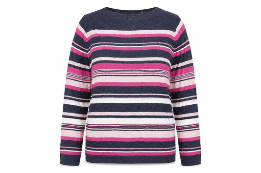 ISLE Womens Blue Striped Knit Pullover Jumper Size M